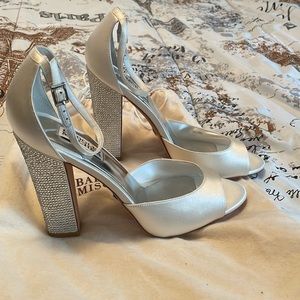 Badgley Mischka Vanda Embellished Block Heel Shoes!